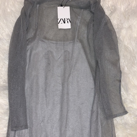 NWT Zara long sleeve sheer dress - Picture 5 of 7